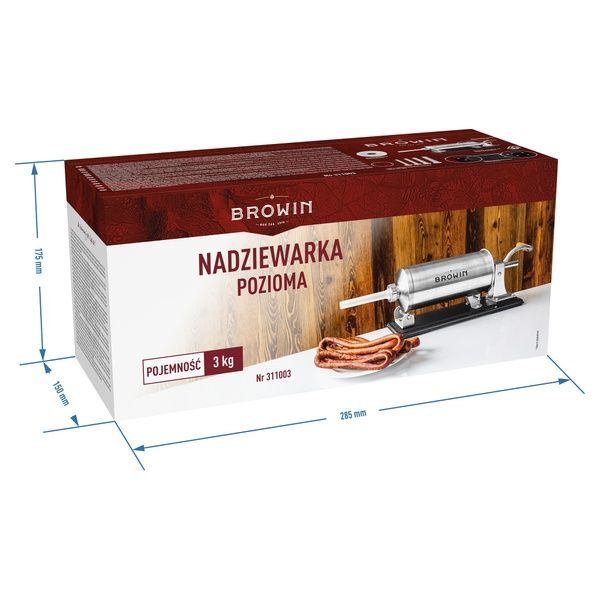 Ковбасний наповнювач Browin 3 кг горизонтальний з насадками 311003 фото