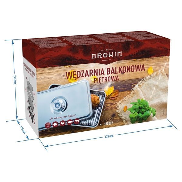 Коптильня балконная Browin XL с термометром нержавеющая 330007 фото