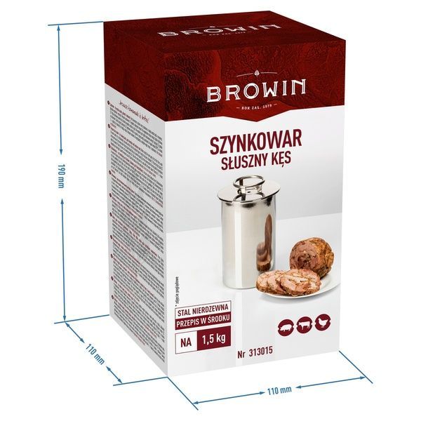 Шинківниця Browin 1,5 кг з нержавіючої сталі, з пружиною і кришкою 313015 фото