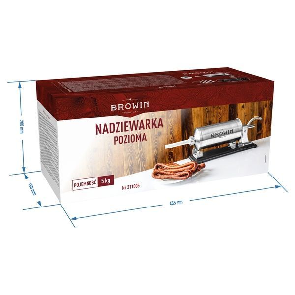 Шприц ковбасний Browin 5 кг ручний, горизонтальний, 4 насадки 311005 фото
