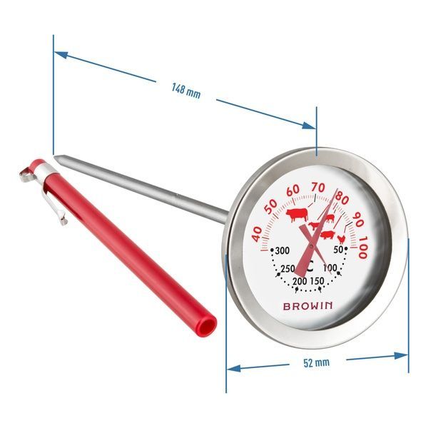 Термометр Browin для духовки до 300&deg;C, 14,5 см, с чехлом 100900 фото