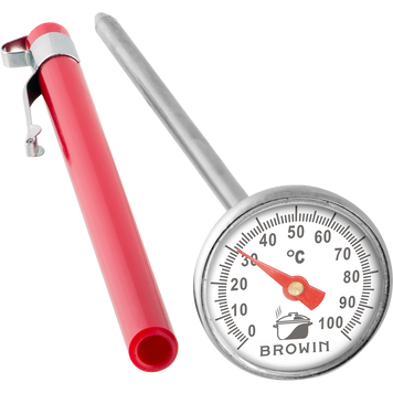 Термометр Browin механический для жидкостей и мяса, с футляром 100100 фото